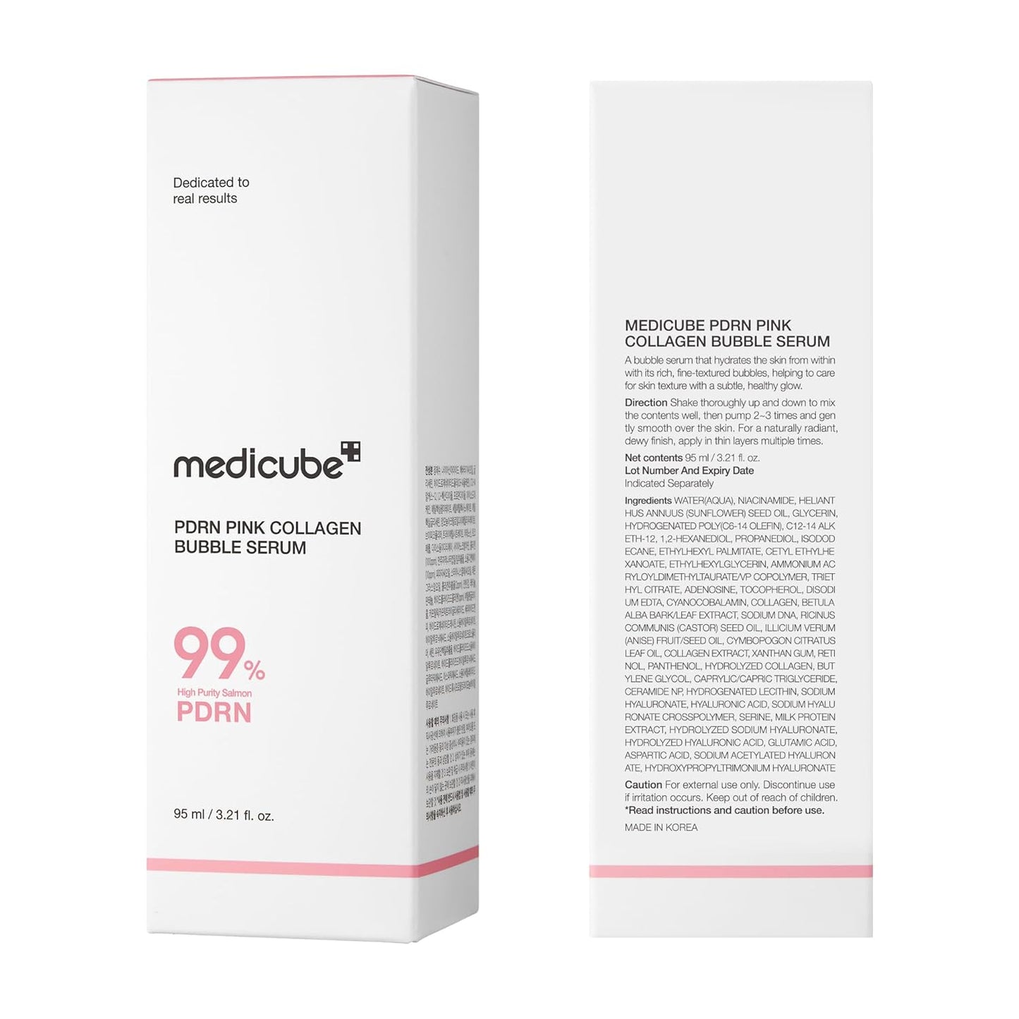 PDRN Pink Collagen Bubble Serum | Bubble-To-Glow Firming Serum with 99% Purity PDRN & Low-Molecular Collagen | Lightweight, Fast-Absorbing Bubble Texture for Radiant, Plump Skin | 3.21 Fl.Oz