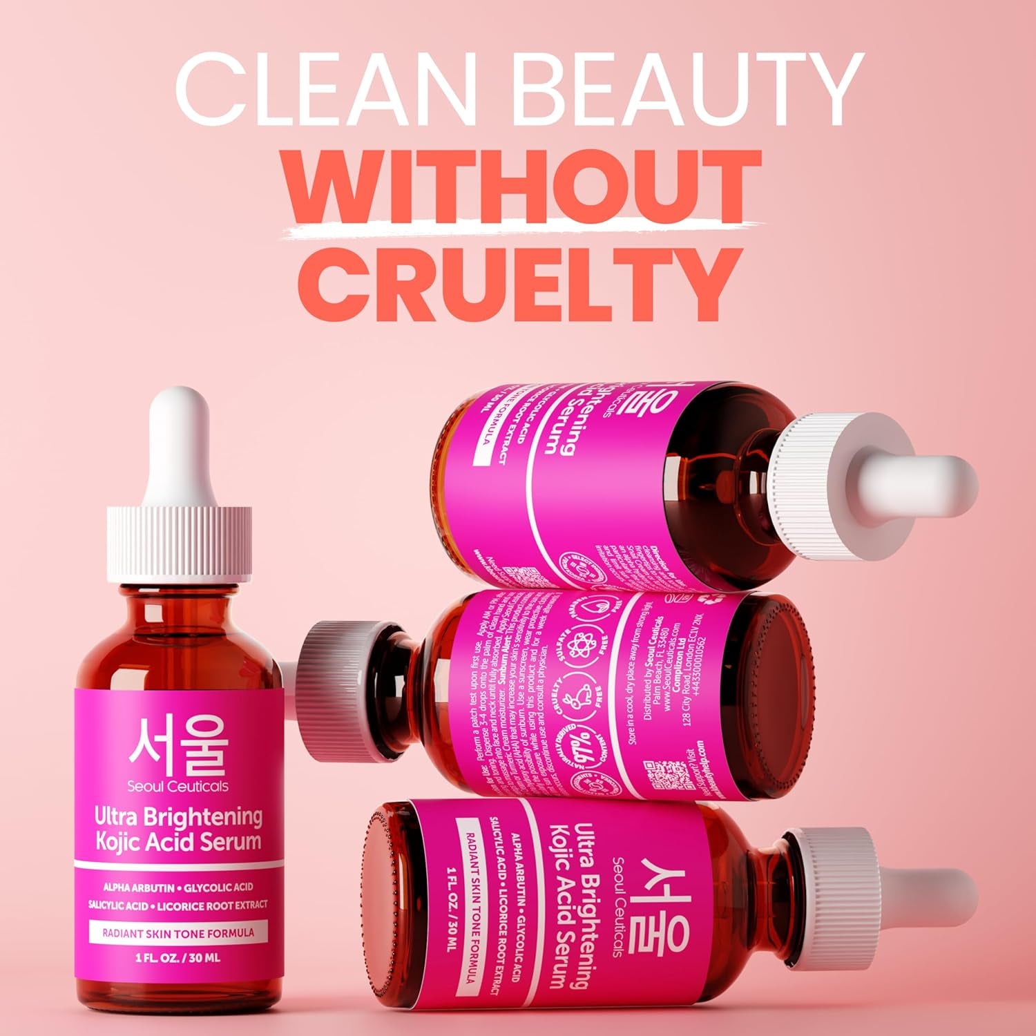 Korean Skin Care Kojic Acid Serum Alpha Arbutin – Dark Spot Remover Corrector Glycolic Acid + Salicylic Acid K Beauty 1Oz