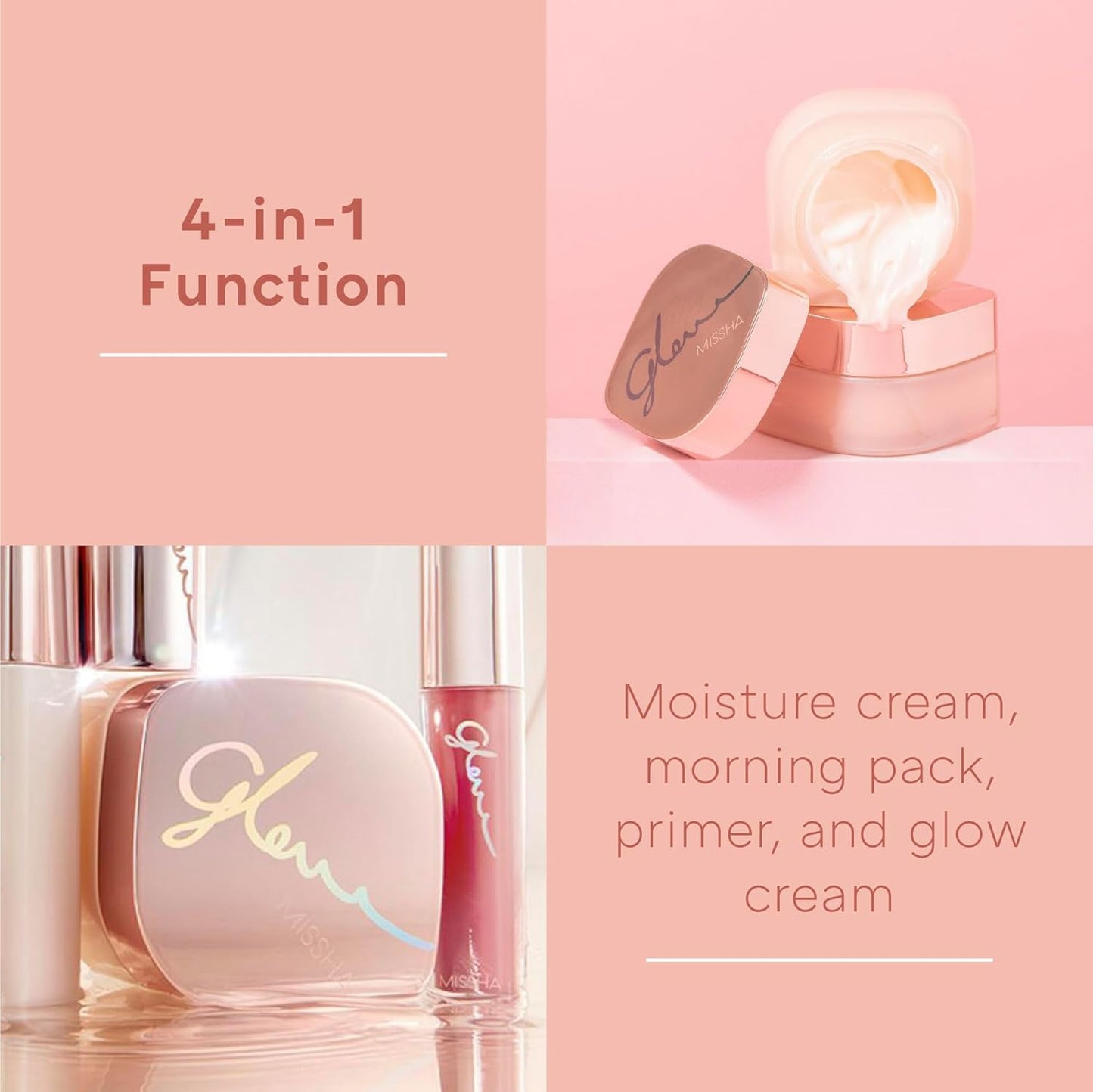 Glow Skin Balm 1.69 Fl Oz/ 50Ml 4-In-1 Primer, Moisturizing Cream, Morning Pack, Luminizing Cream for a Flawless Natural Glow, Glass Skin