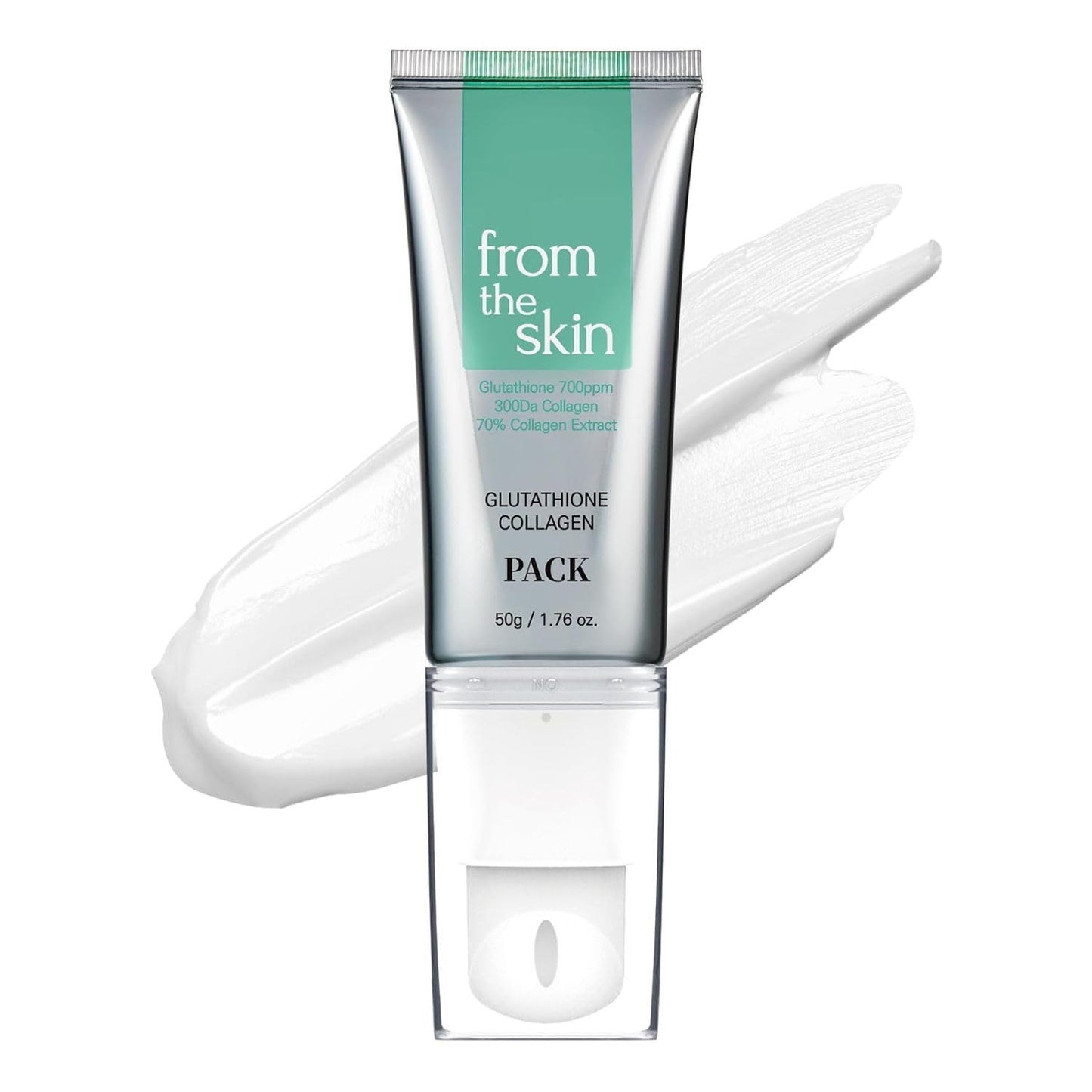 Glutathione Collagen Peel off Mask - anti Aging Korean Face Mask, Face Lift, Radiance Boost, Reduces Wrinkles - Built-In Silicone Spatula, 700Ppm Glutathione & 300 Da Collagen, 1.76 Oz.