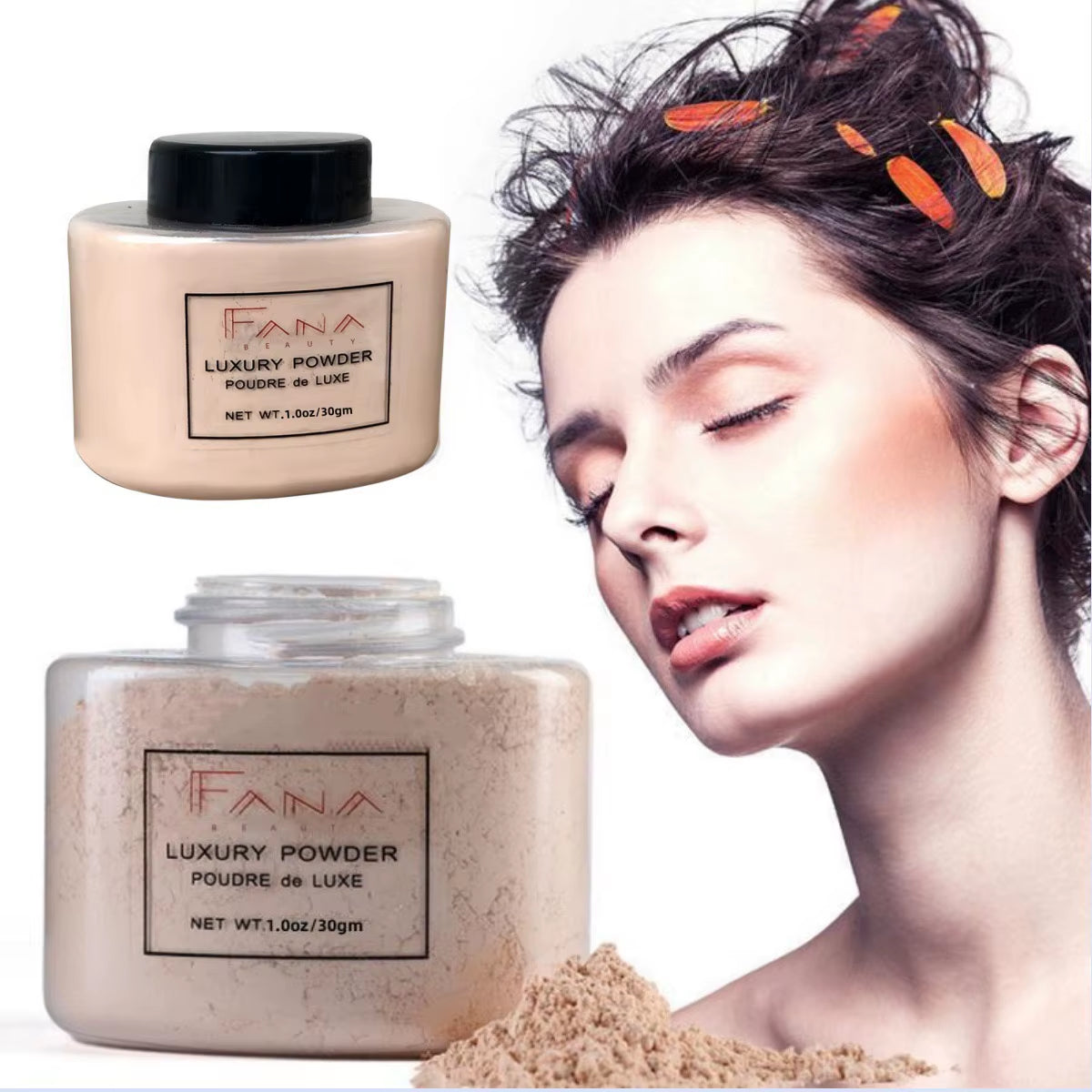 4 Colors Luxury Banana Powder Long-Lasting Waterproof Light and Breathable Oil-Controlling Setting Powder