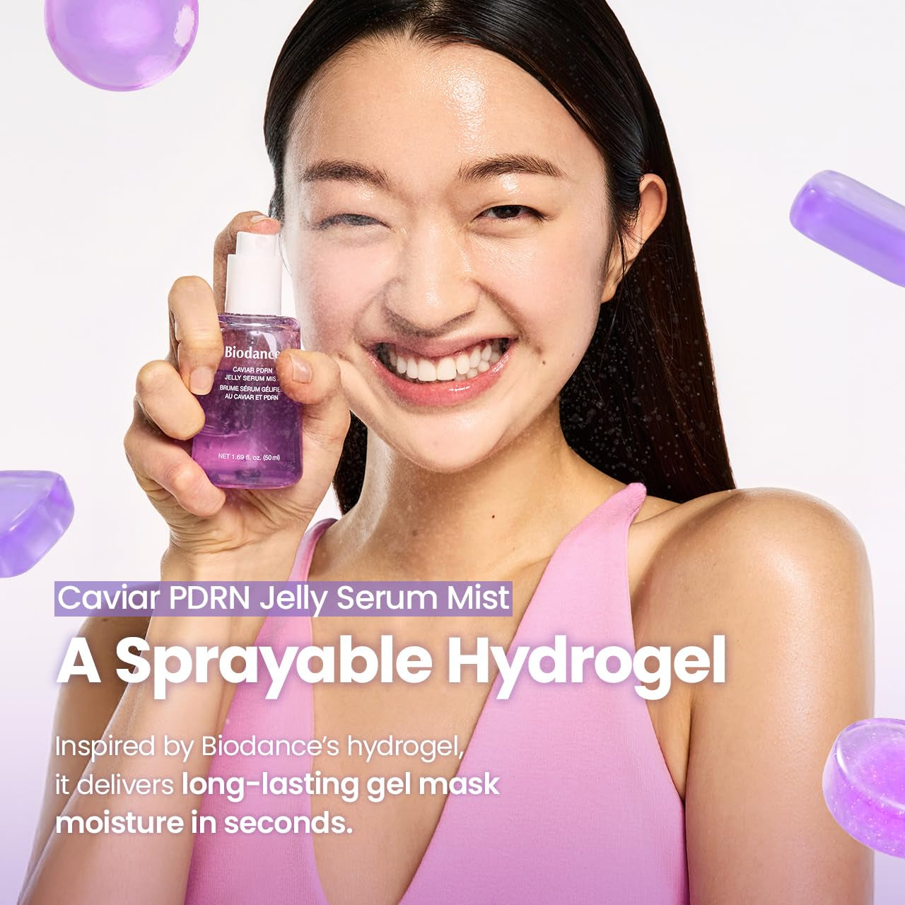 Caviar PDRN Jelly Serum Mist, Hydrating Face Mist, Revitalizing & Radiance Face Spray, Sprayable Hydrogel, Travel Essentials & Self Care Gifts for Women, Korean Skin Care | 1.69 Fl.Oz