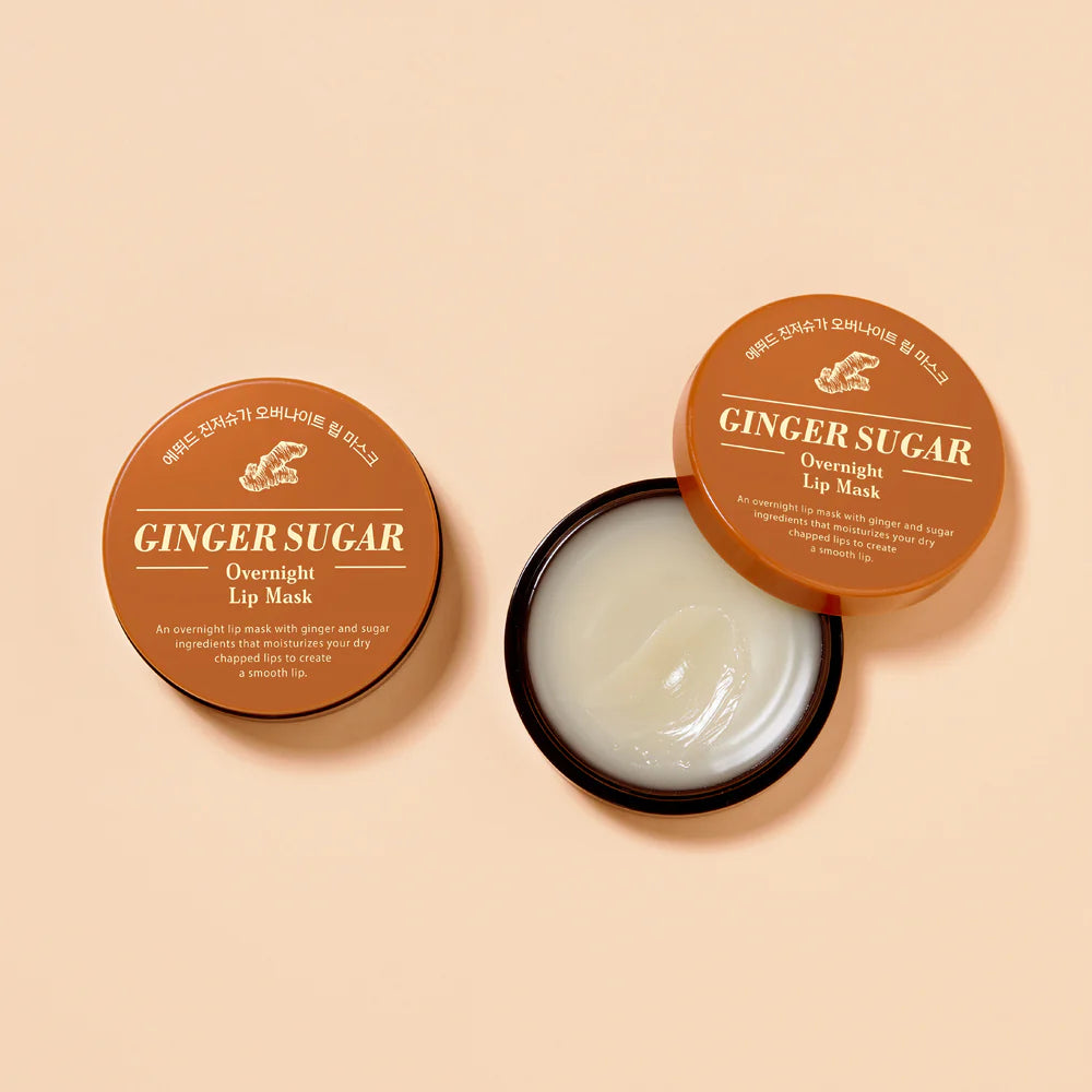 ETUDE Ginger Sugar Overnight Lip Mask – Korean 2-in-1 Lip Sleeping Mask & Balm with Shea Butter, Ginger Root Extract & Beeswax | Hydrates, Exfoliates & Repairs Dry Chapped Lips Overnight – 0.81 Oz (23G)