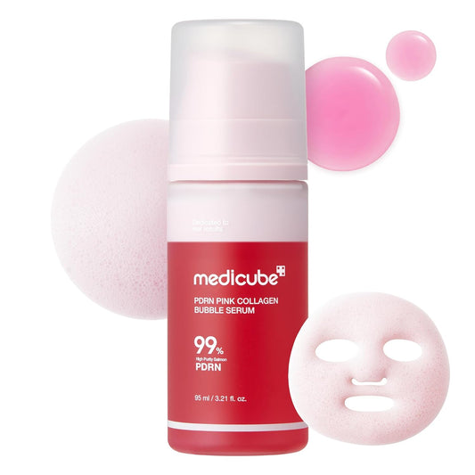 PDRN Pink Collagen Bubble Serum | Bubble-To-Glow Firming Serum with 99% Purity PDRN & Low-Molecular Collagen | Lightweight, Fast-Absorbing Bubble Texture for Radiant, Plump Skin | 3.21 Fl.Oz