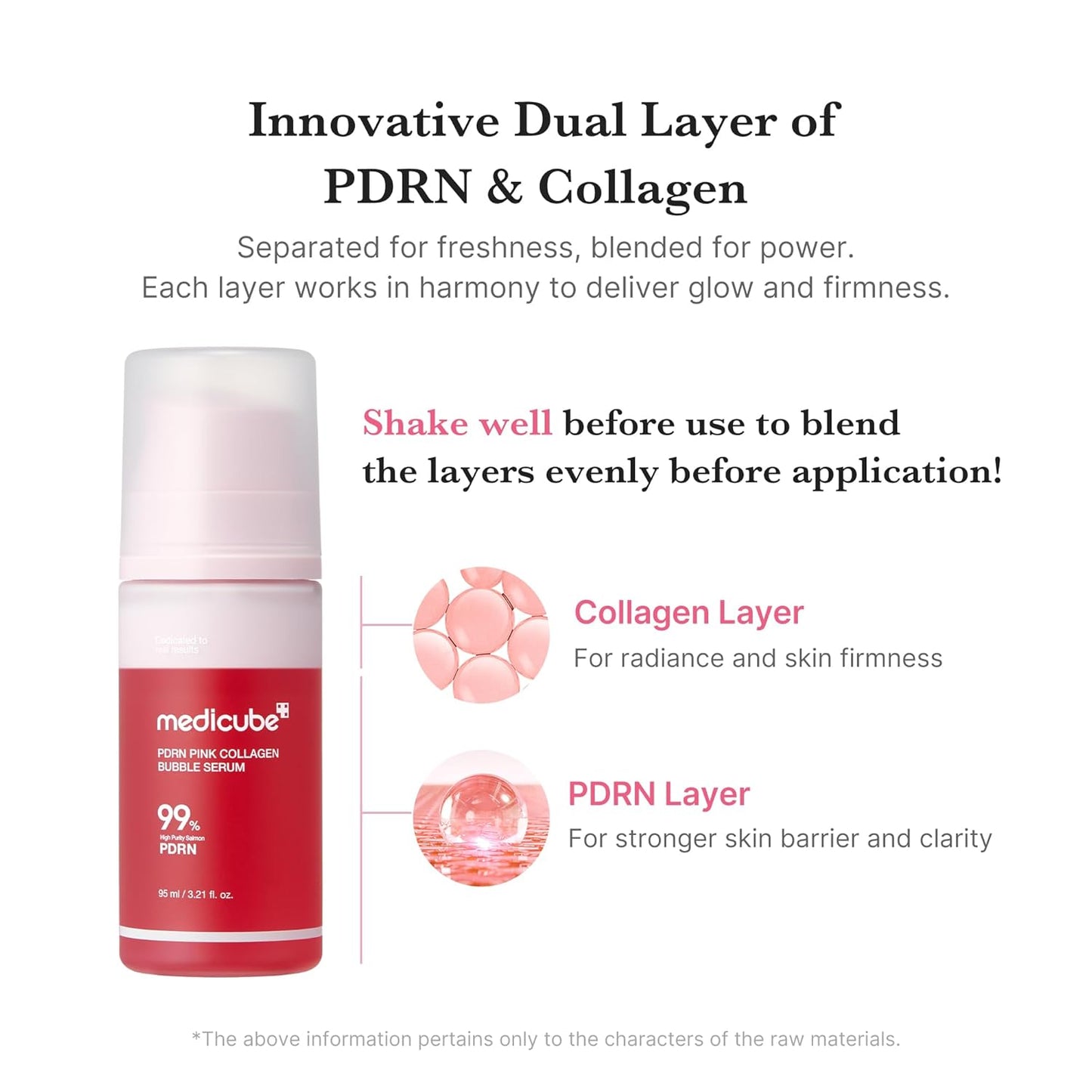 PDRN Pink Collagen Bubble Serum | Bubble-To-Glow Firming Serum with 99% Purity PDRN & Low-Molecular Collagen | Lightweight, Fast-Absorbing Bubble Texture for Radiant, Plump Skin | 3.21 Fl.Oz
