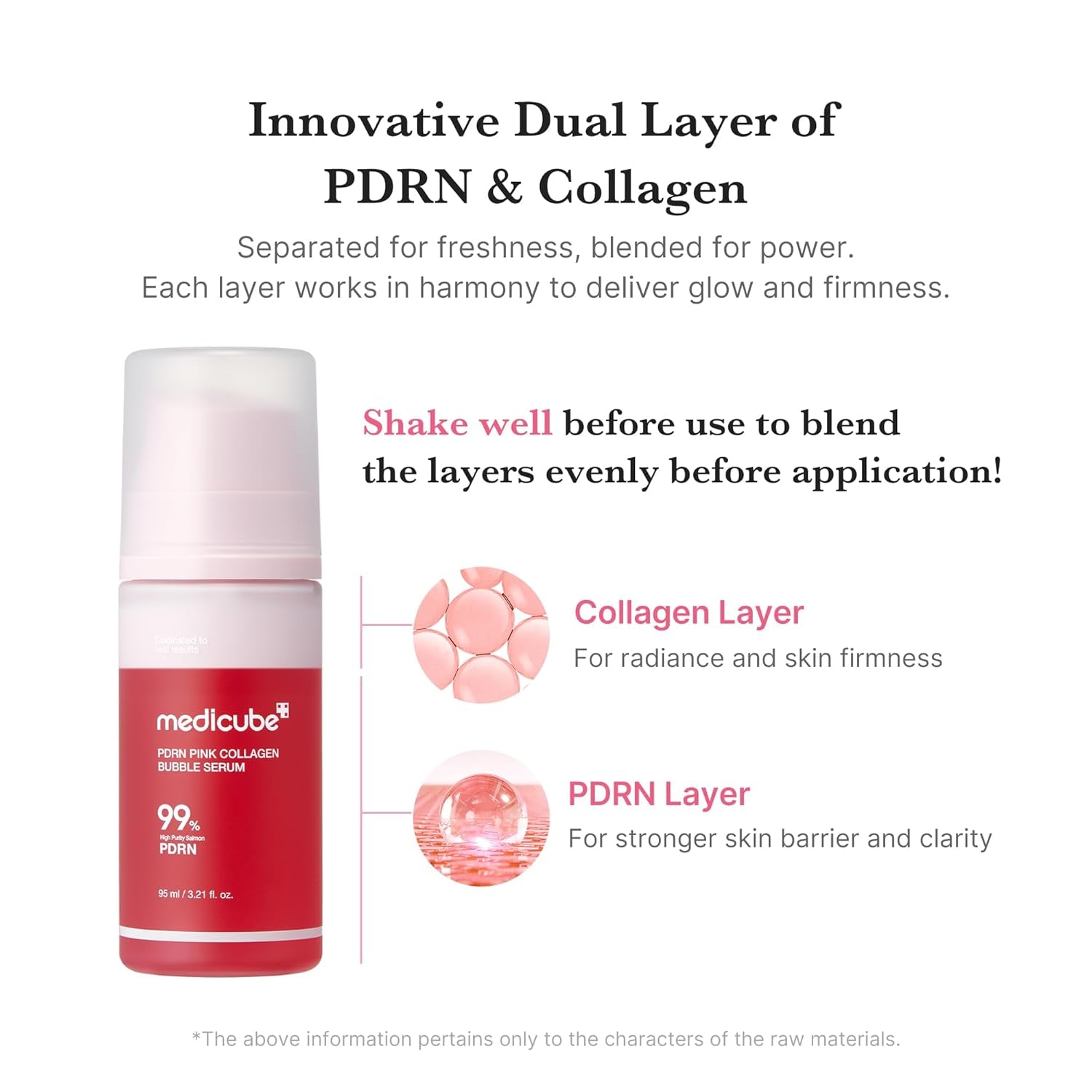 PDRN Pink Collagen Bubble Serum | Bubble-To-Glow Firming Serum with 99% Purity PDRN & Low-Molecular Collagen | Lightweight, Fast-Absorbing Bubble Texture for Radiant, Plump Skin | 3.21 Fl.Oz