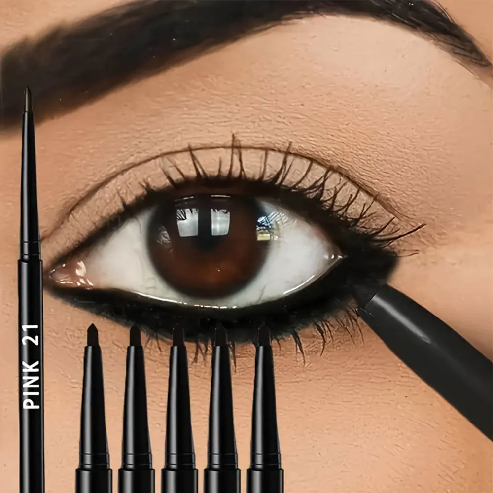 5-Pack Waterproof & Sweat-Proof Black Eyeliner Pencil -Long-Lasting, Smudge-Prooffor Bold Eye Makeup, Easyglide Formula for Perf
