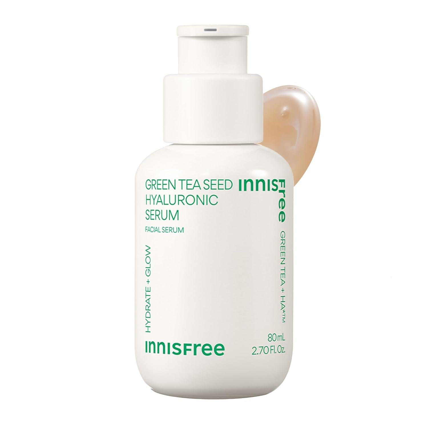 Innisfree Green Tea Seed Hydrating Serum with Hyaluronic Acid & Niacinamide, Korean Face Serum for Glow & Skin Barrier Suport, Available in Refill & Sets