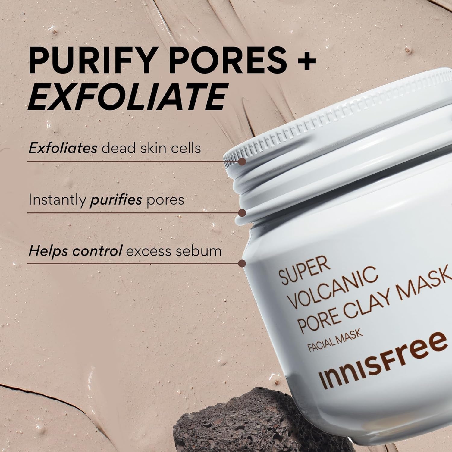 Super Volcanic Clay Masks - Pore & Sebum Clay Mask for Oily Skin, Dual Mask for Normal to Dry Skin, Available in Limited Edition & Gift Sets