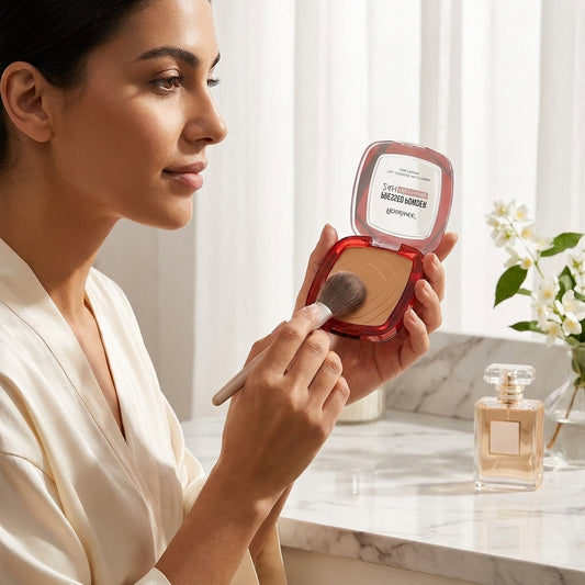 Matte Pressed Powder Foundation – 24H Full Coverage with Puff