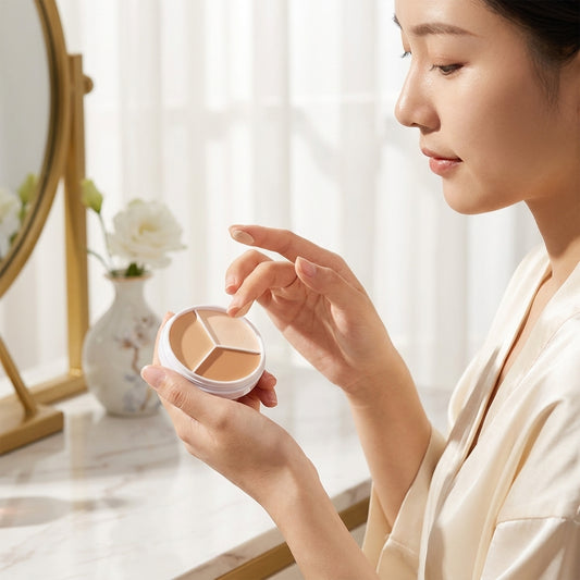 3-Color Concealer Palette Professionally Covers Dark Circles around Eyes and Face