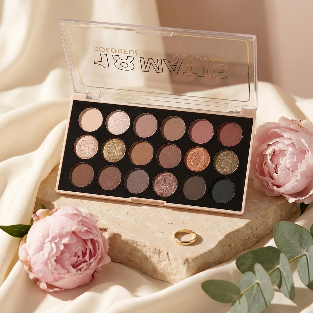 ANNA ROSE 18-Color Eyeshadow Palette – Matte & Shimmer