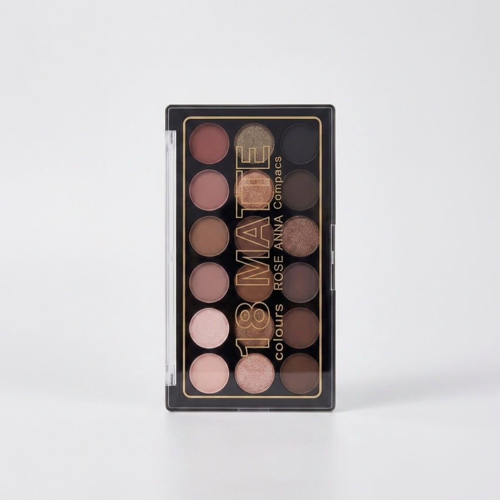 ANNA ROSE 18-Color Eyeshadow Palette – Matte & Shimmer