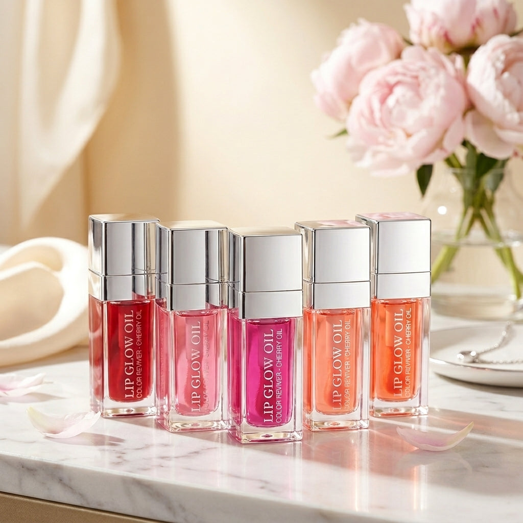 Moisturizing Lip Oil – Plumping & Exfoliating Pink Lip Gloss Balm