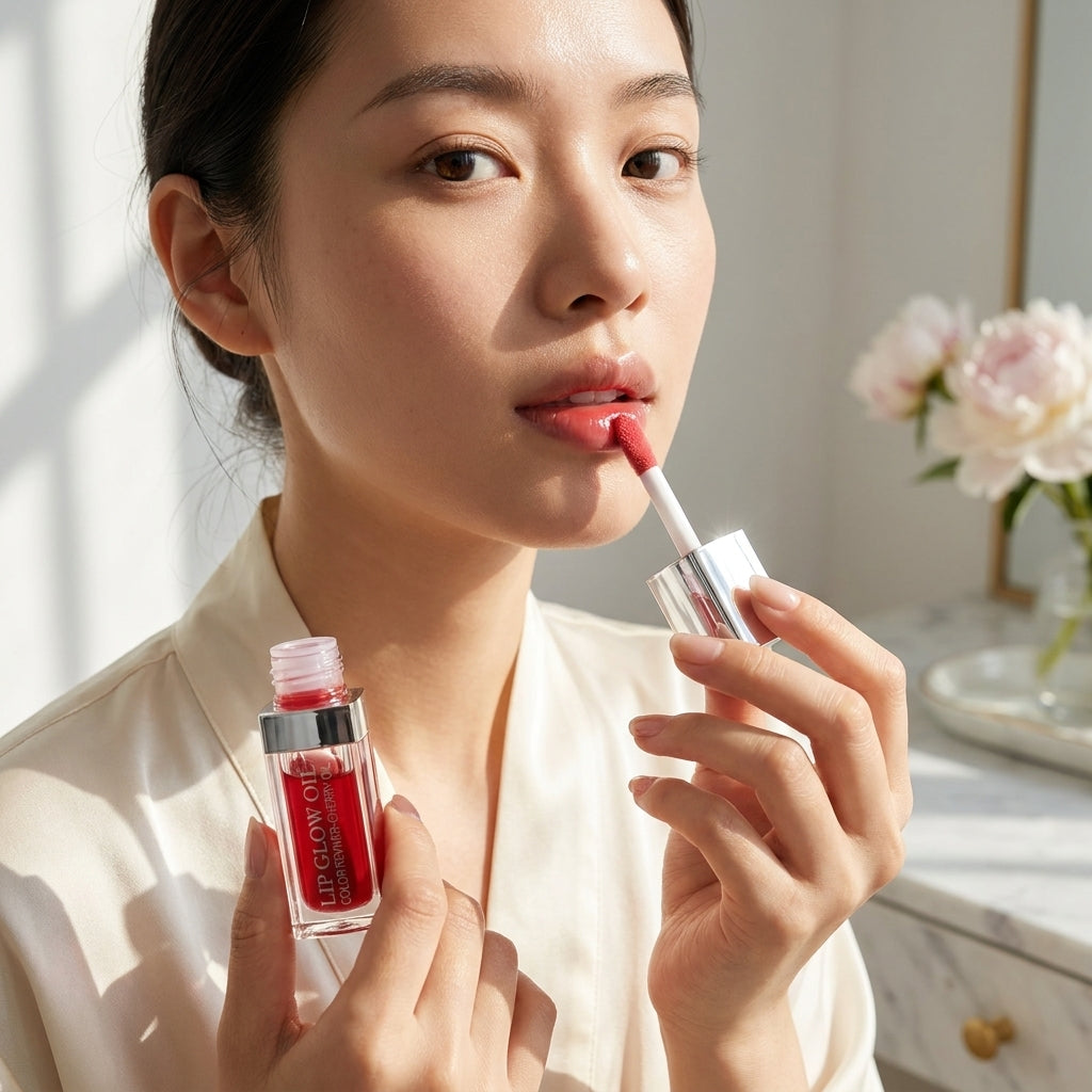 Moisturizing Lip Oil – Plumping & Exfoliating Pink Lip Gloss Balm