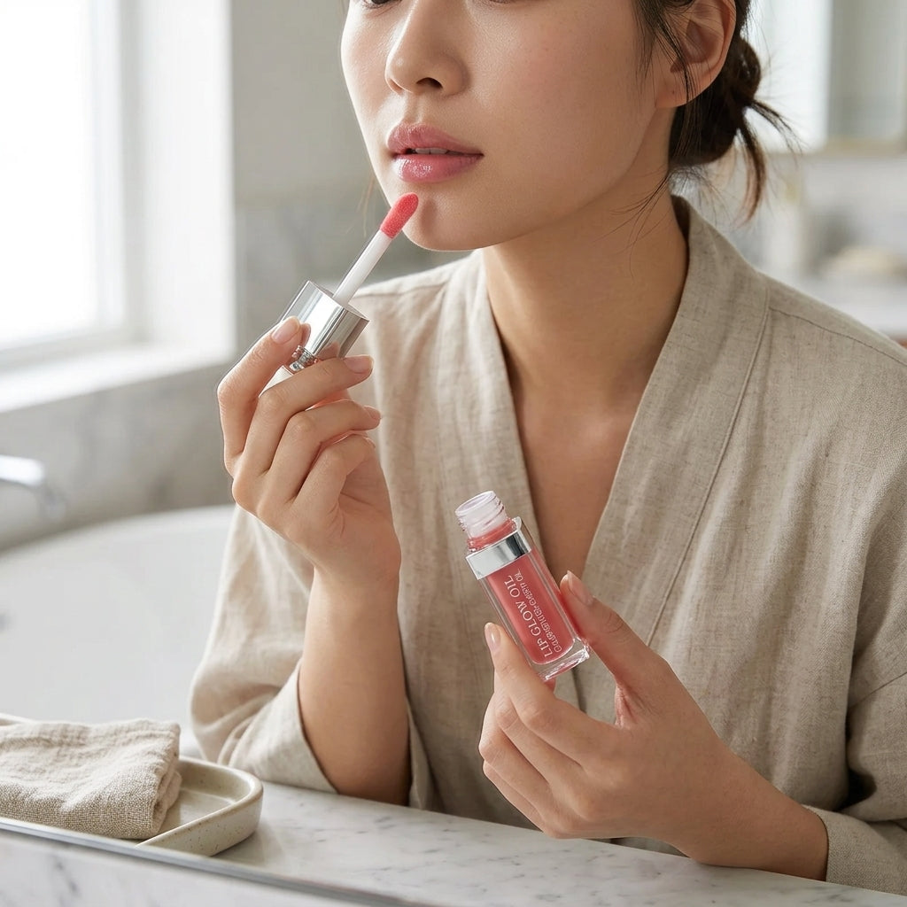 Moisturizing Lip Oil – Plumping & Exfoliating Pink Lip Gloss Balm