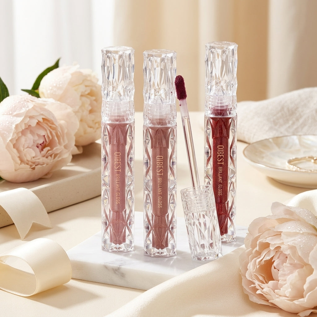 Waterproof Diamond Glitter Lip Gloss – Shimmer Pearl Lip Glaze