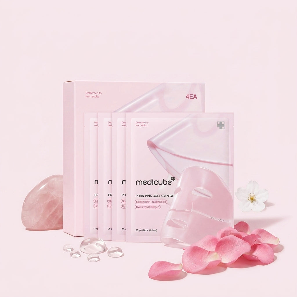 Medicube PDRN Pink Collagen Gel Mask 4 Pack | Viral Korean Skincare for Glass Skin