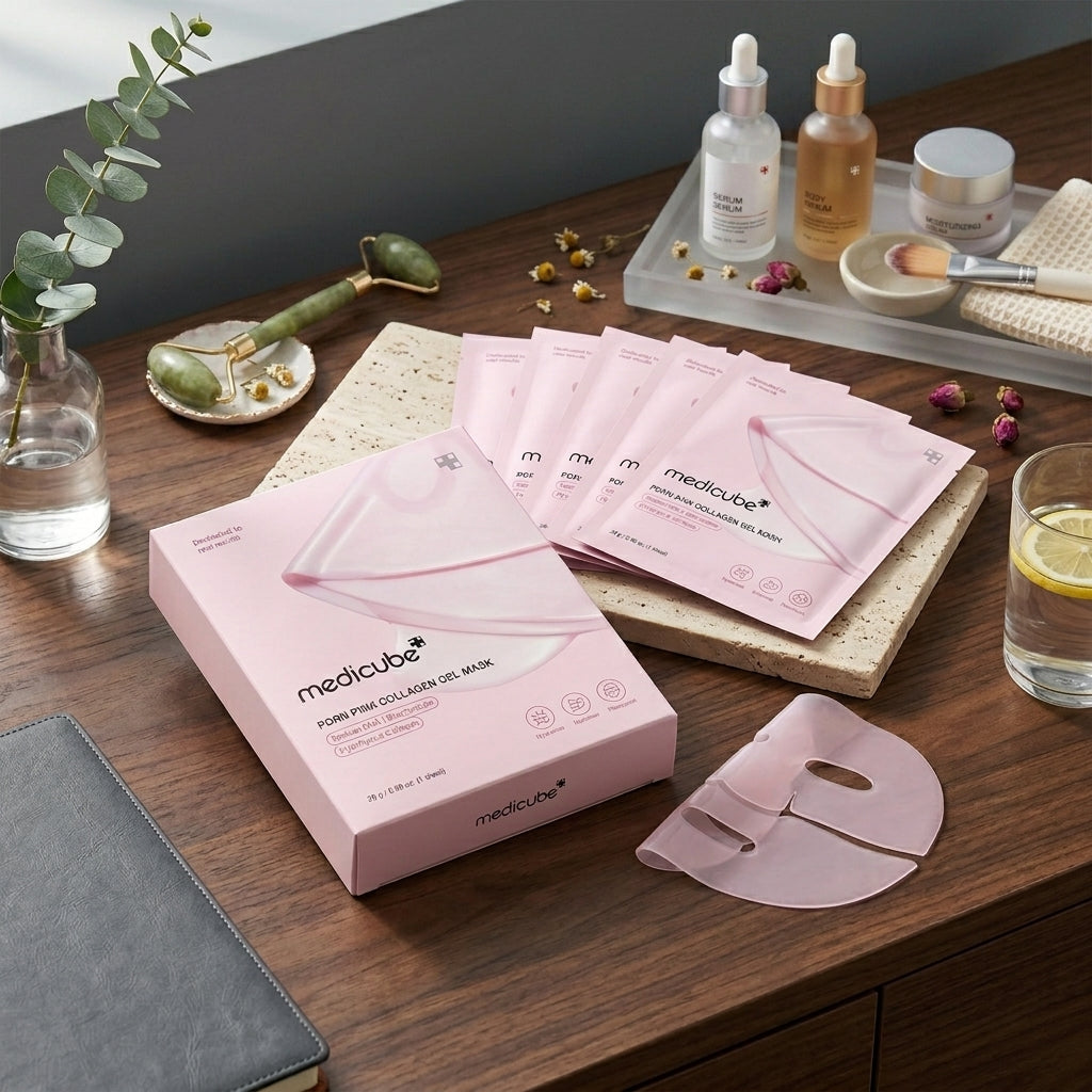 Medicube PDRN Pink Collagen Gel Mask 4 Pack | Viral Korean Skincare for Glass Skin