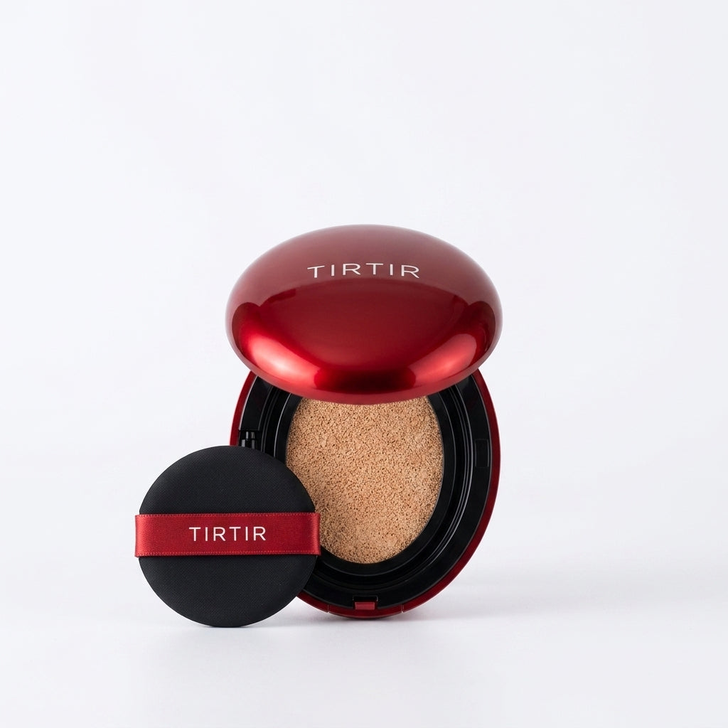 TIRTIR Mask Fit Red Cushion Foundation #21W Natural Ivory – Korean 72-Hour Full Coverage | SPF 40 PA++, Transfer & Mask-Proof | Red Propolis & Hyaluronic Acid | Satin Glow – 0.63 Fl Oz