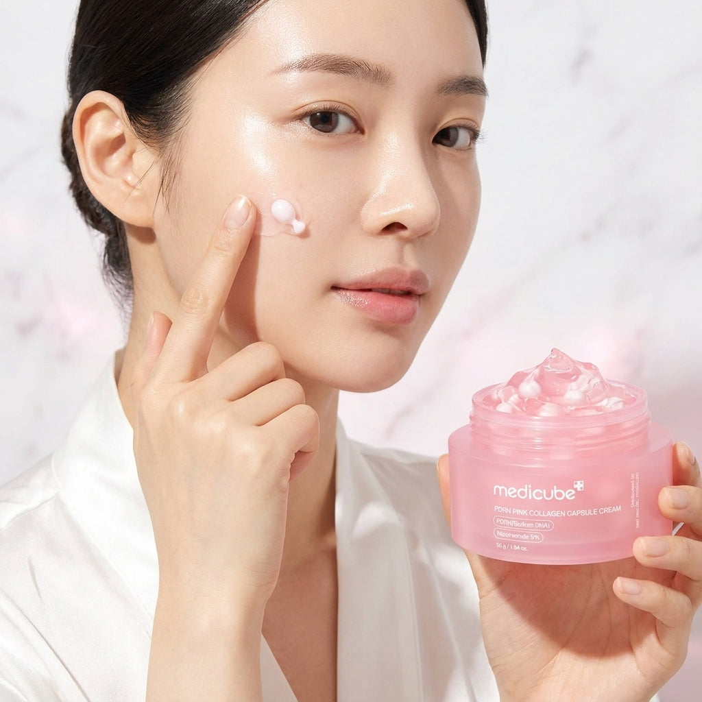 Korean PDRN Pink Collagen Cream with Salmon DNA – Niacinamide Glow Moisturizer for Uneven Skin Tone & Glass Skin | Lightweight Anti-Aging Korean Skincare