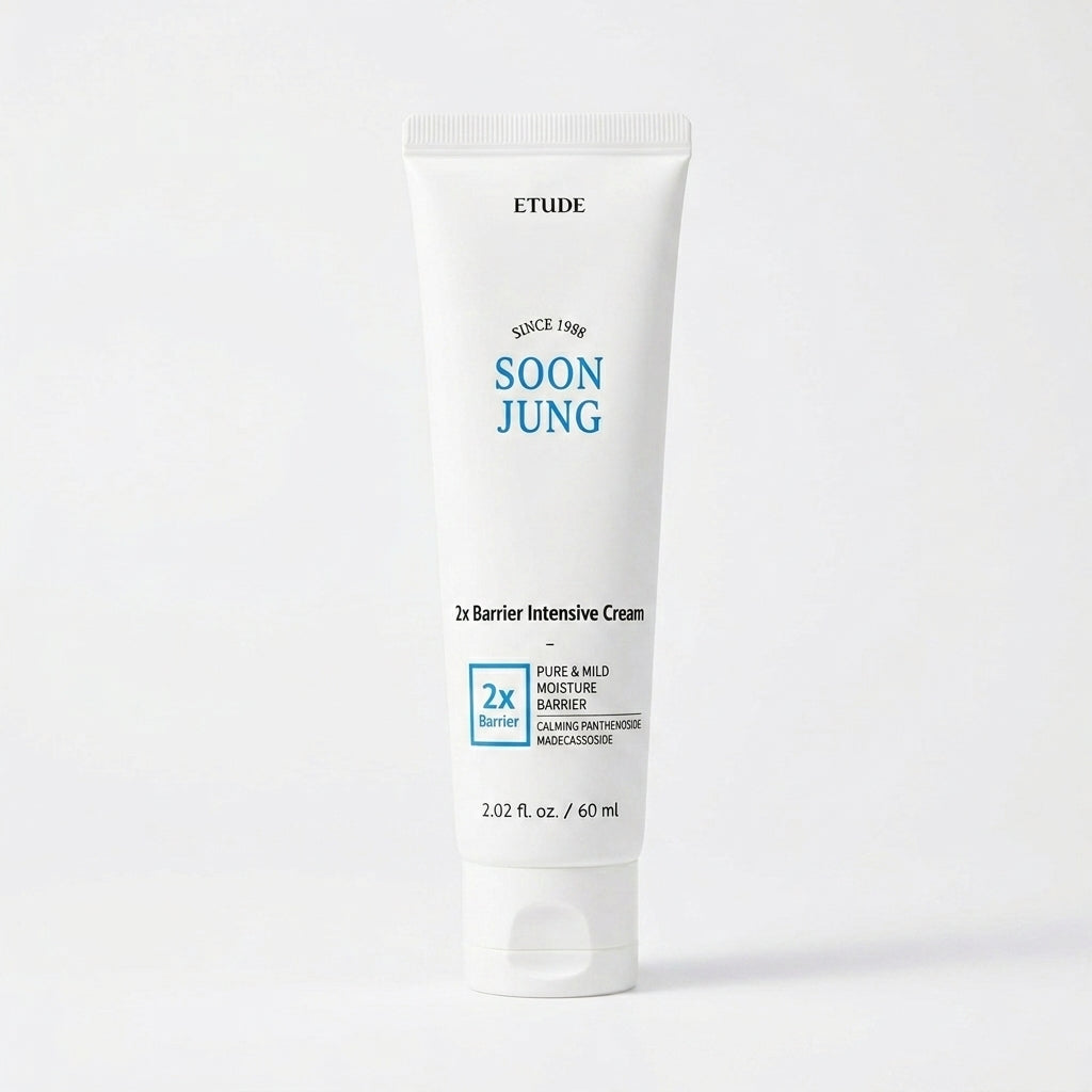 ETUDE SoonJung 2X Barrier Intensive Cream – Korean Moisturizer for Sensitive Skin | 93% Natural, Panthensoside™, Madecassoside & Panthenol | pH-Balanced, 10-Free, Hypoallergenic – 2.02 Fl Oz (60ml)