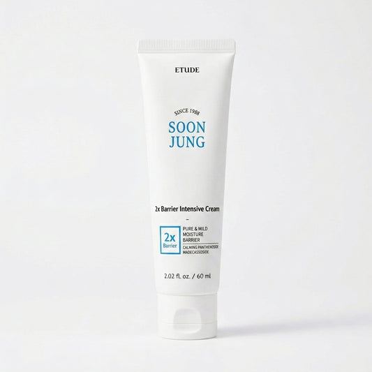 ETUDE SoonJung 2X Barrier Intensive Cream – Korean Moisturizer for Sensitive Skin | 93% Natural, Panthensoside™, Madecassoside & Panthenol | pH-Balanced, 10-Free, Hypoallergenic – 2.02 Fl Oz (60ml)