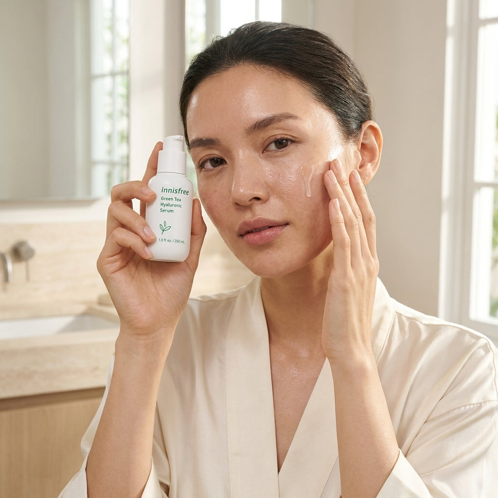 Innisfree Green Tea Seed Hyaluronic Serum – Korean Face Serum with Encapsulated Hyaluronic Acid, Niacinamide & Tri-Biotics | 72-Hour Hydration, Skin Barrier Repair & Glow for All Skin Types | Fragrance-Free, Vegan & Cruelty-Free