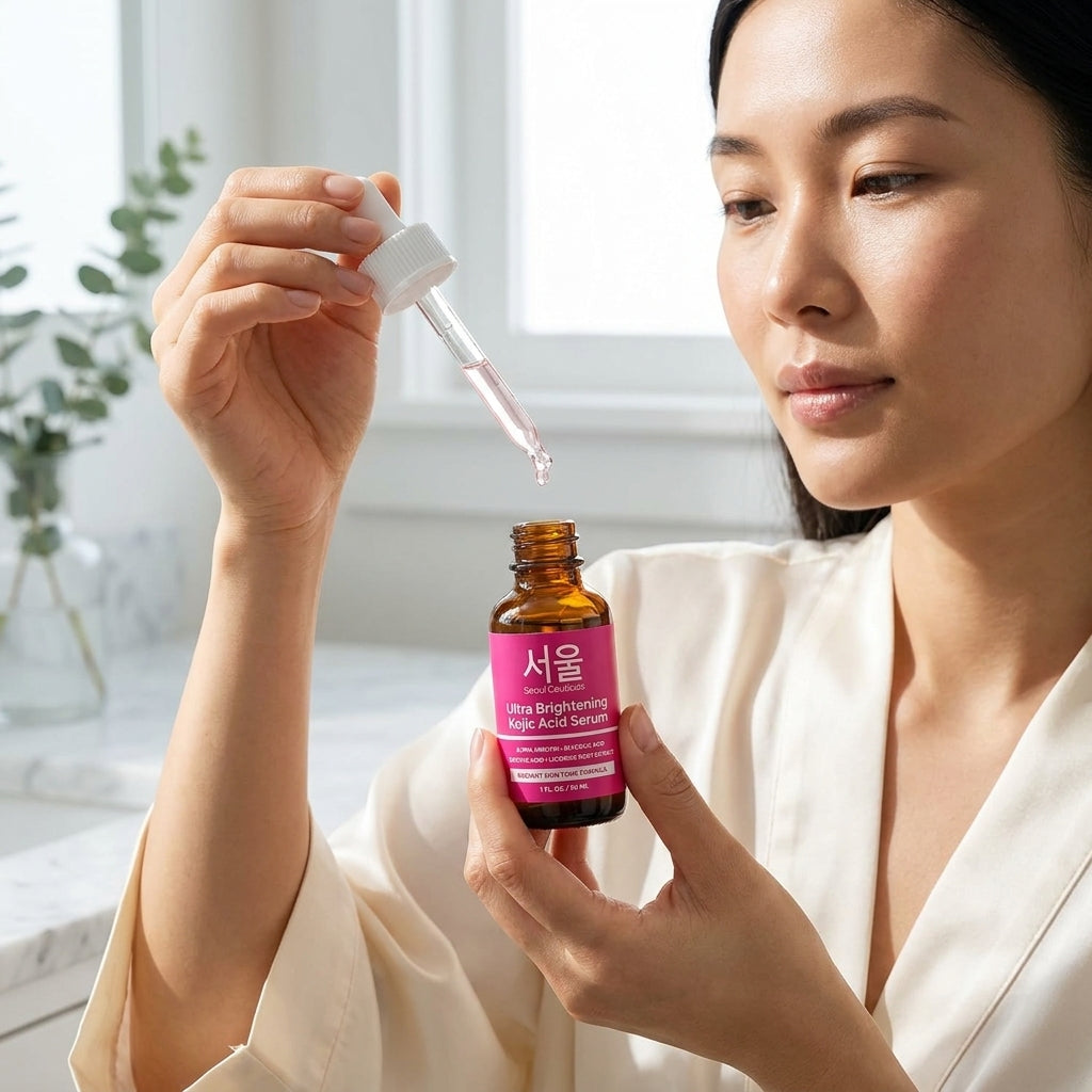 Seoul Ceutical Korean Kojic Acid Serum | Dark Spot Corrector – Alpha Arbutin, Glycolic & Salicylic Acid | K-Beauty Skin Care, 1 fl oz