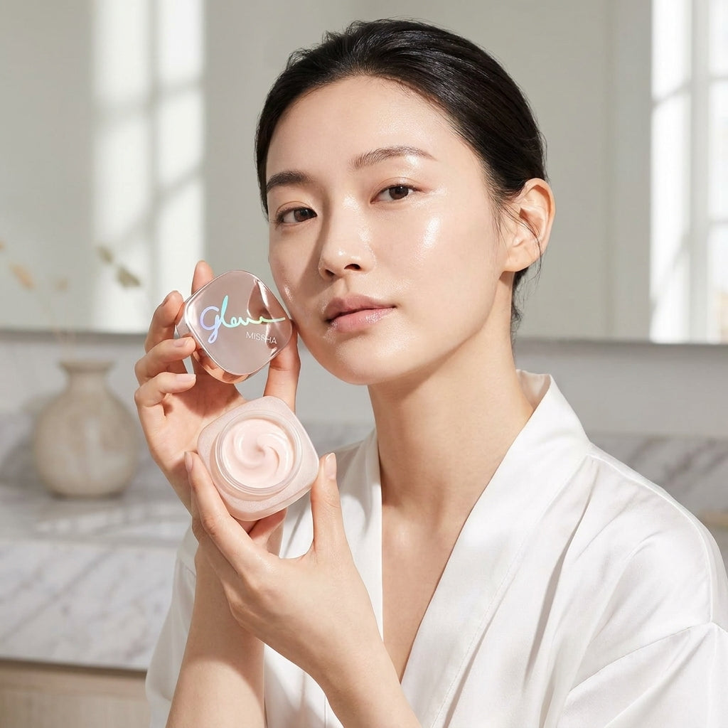 MISSHA Glow Skin Balm – Korean 4-In-1 Primer, Moisturizer, Morning Pack & Luminizing Cream | Rose Water, Hyaluronic Acid & Niacinamide | Dewy Glass Skin Glow, All Skin Types – 1.69 Fl Oz (50ml)