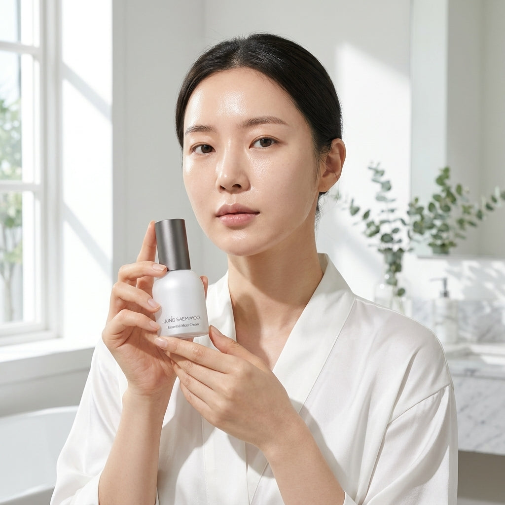 JUNG SAEM MOOL Essential Mool Cream – Korean Lightweight Watery Face Moisturizer with Niacinamide, Ceramides & Squalane | Hydrating Skin Barrier Cream for All Skin Types, Brightening & Anti-Aging – 1 Fl. Oz.