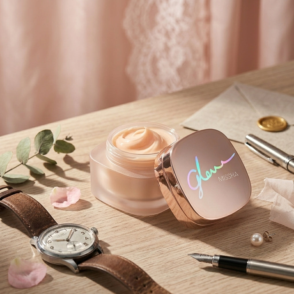 MISSHA Glow Skin Balm – Korean 4-In-1 Primer, Moisturizer, Morning Pack & Luminizing Cream | Rose Water, Hyaluronic Acid & Niacinamide | Dewy Glass Skin Glow, All Skin Types – 1.69 Fl Oz (50ml)