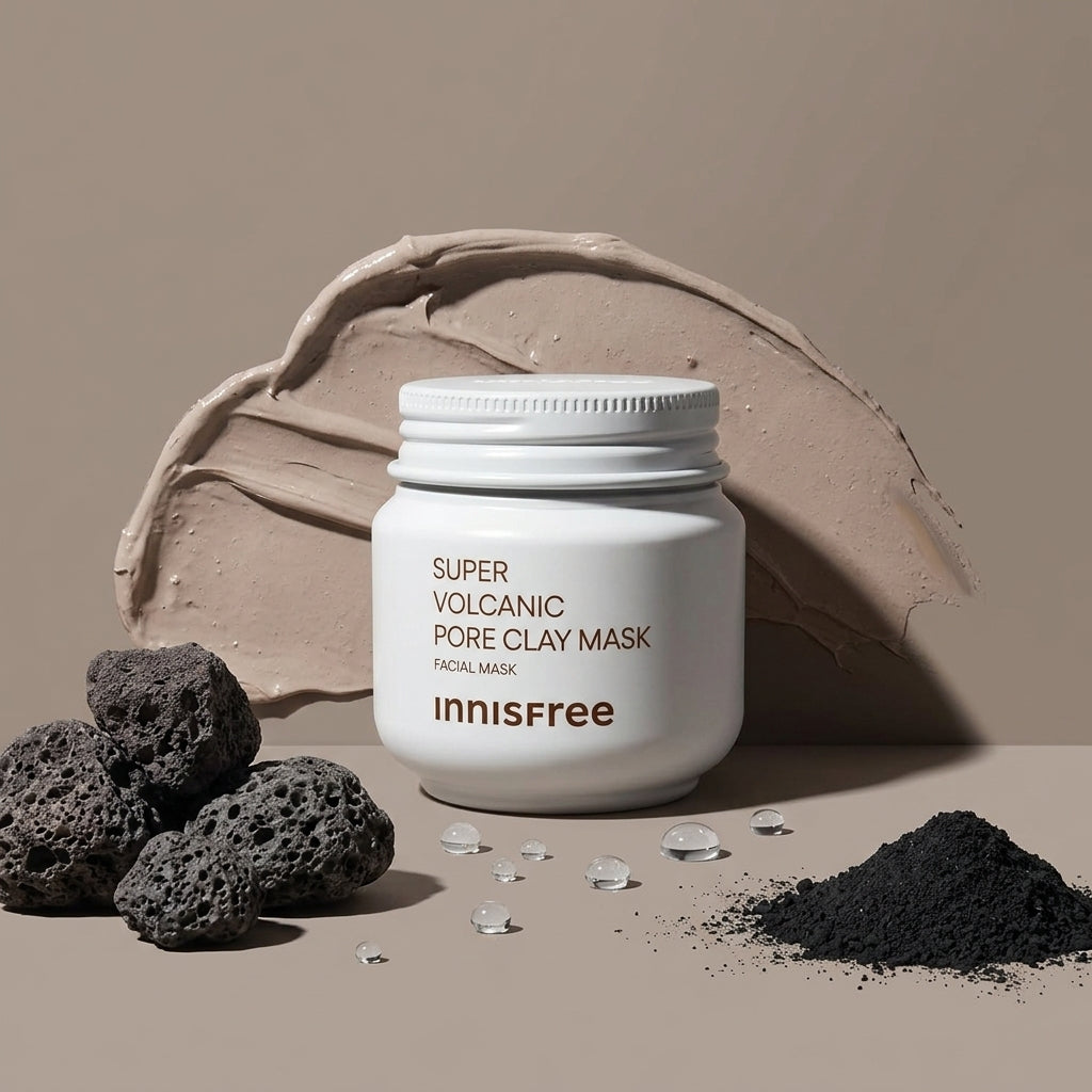 Innisfree Super Volcanic Clay Mask – Korean Pore-Minimizing & Sebum Control Face Mask with AHA & Volcanic Ash | Deep Cleansing, Exfoliating & Oil Control for Oily, Combination & All Skin Types – Vegan & Cruelty-Free