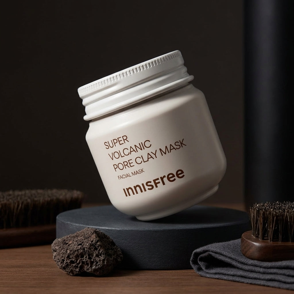Innisfree Super Volcanic Clay Mask – Korean Pore-Minimizing & Sebum Control Face Mask with AHA & Volcanic Ash | Deep Cleansing, Exfoliating & Oil Control for Oily, Combination & All Skin Types – Vegan & Cruelty-Free