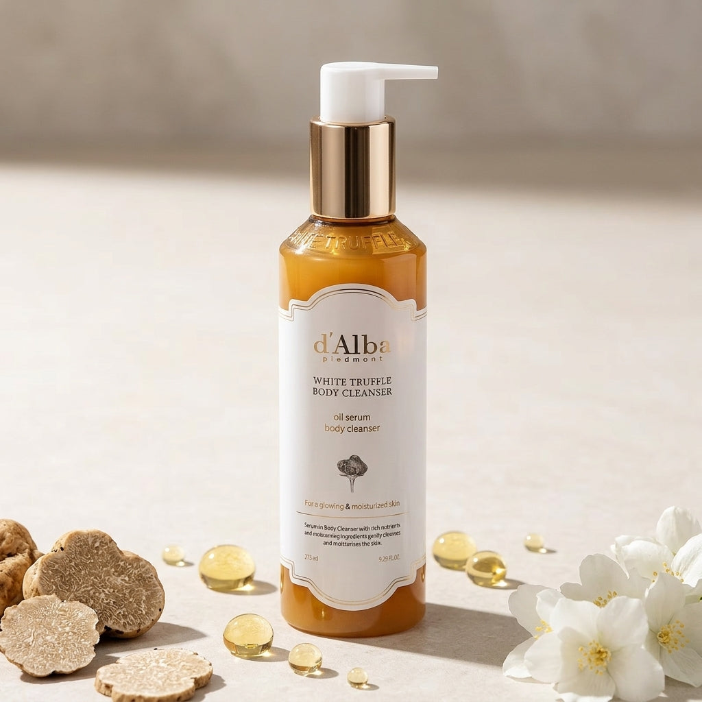 d'Alba White Truffle Body Cleanser | Piedmont Oil Serum Body Wash | Hydrating & Nourishing Vegan Body Cleanser | 275ml (9.29 fl oz)
