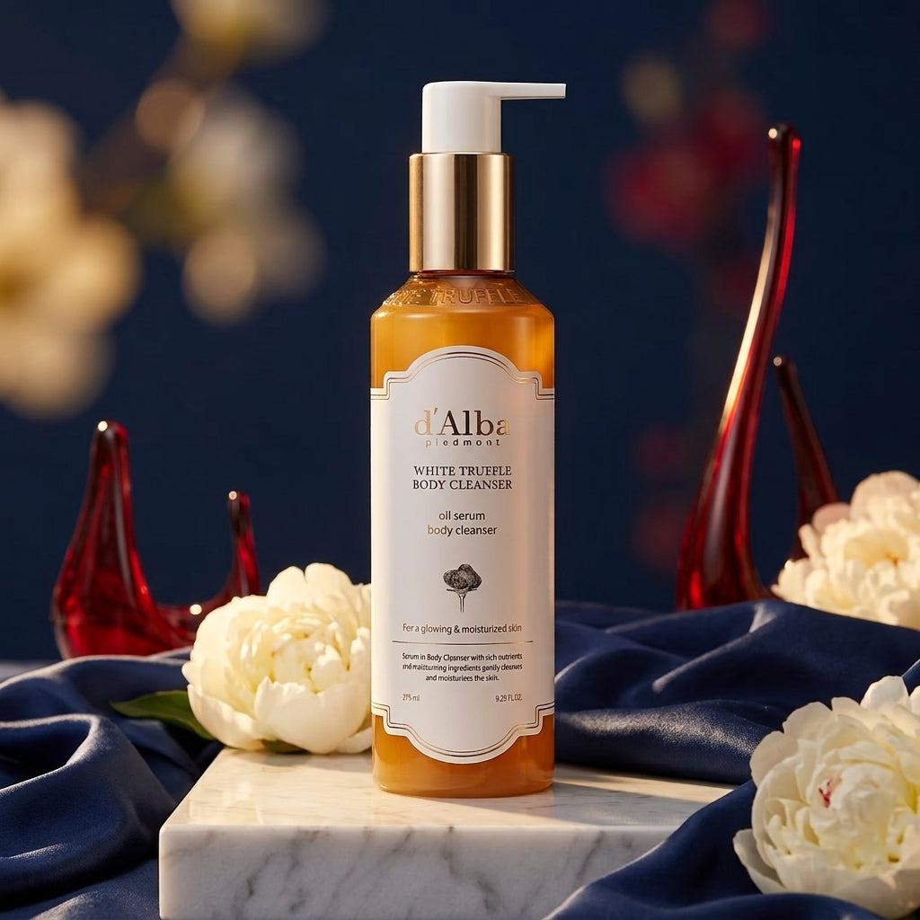 d'Alba White Truffle Body Cleanser | Piedmont Oil Serum Body Wash | Hydrating & Nourishing Vegan Body Cleanser | 275ml (9.29 fl oz)