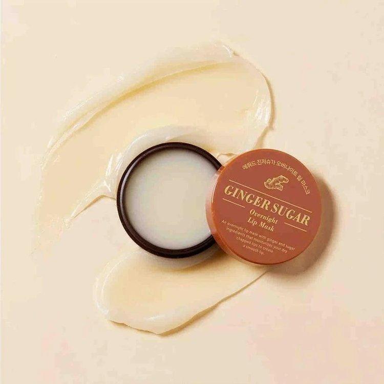 ETUDE Ginger Sugar Overnight Lip Mask – Korean 2-in-1 Lip Sleeping Mask & Balm with Shea Butter, Ginger Root Extract & Beeswax | Hydrates, Exfoliates & Repairs Dry Chapped Lips Overnight – 0.81 Oz (23G)